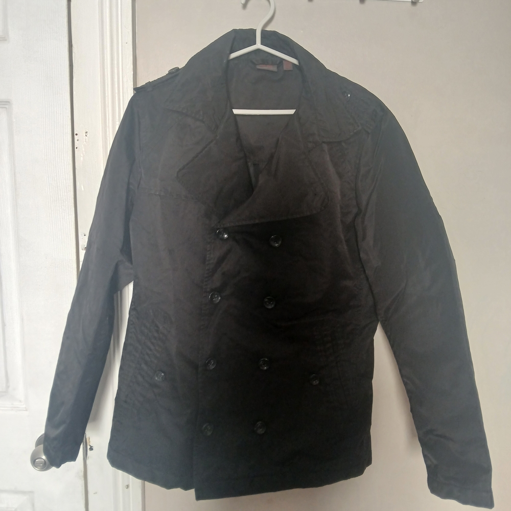 Esprit Men's / Unisex Black Double-Breasted Rain Coat